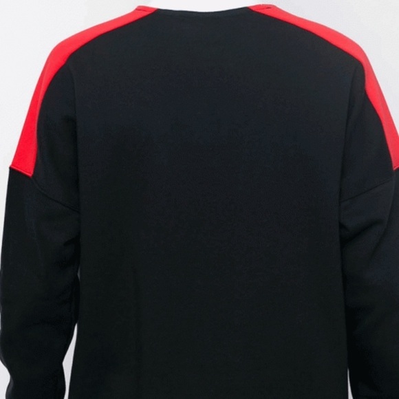 Nike Air Jumper Color Block Sz L Crew Neck Logo Sweater White Black Swoosh - Picture 4 of 10